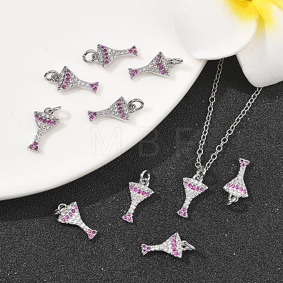 SHEGRACE Brass Micro Pave Cubic Zirconia Pendants XGRQ1U118-381P-1