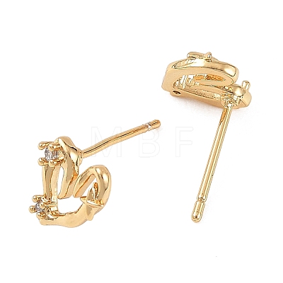 SHEGRACE Brass Micro Pave Cubic Zirconia Stud Earring XGRQ4N050-705G-1