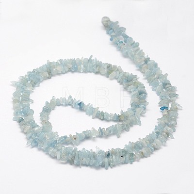 Chips Natural Aquamarine Beads Strands G-N0164-51-1