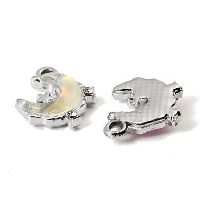 UV Plating Alloy Glass Pendants FIND-K032-40P-1
