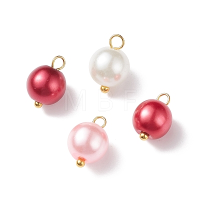 Glass Pearl Pendants PALLOY-JF01880-05-1