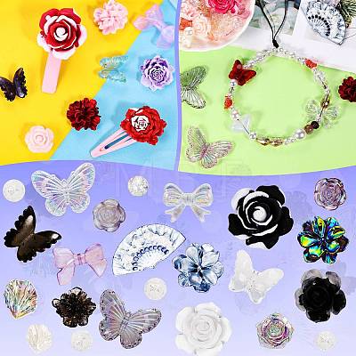 50G Resin Acrylic DIY Accessories Simulation Baroque Style Rose Halo Dyed Mixed Flower DIY Accessories JX581C-1