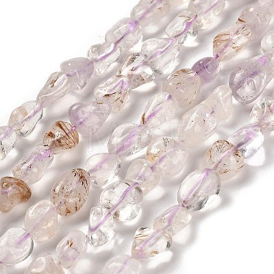 Natural Amethyst Beads Strands G-P497-01E-60-1