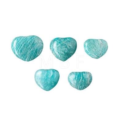 Natural Amazonite Heart Palm Stones PW-WG21258-01-1