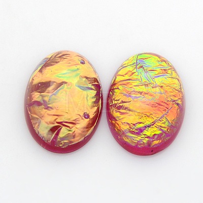 Oval Resin Imitate Opal Cabochons CRES-L006-M-1