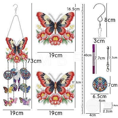 DIY Diamond Painting Butterfly Sun Catcher Wind Chime Kits PW-WG14800-01-1