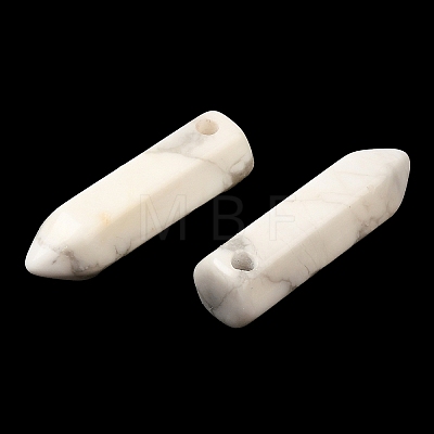 Natural Howlite Pointed Pendants G-C158-05N-1