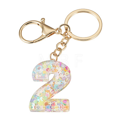 Number 2 Transparent Resin Keychains KEYC-TADJ0001-10B-1