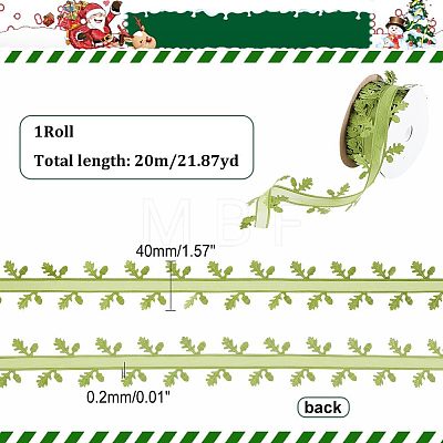 20M Christmas Theme Polyester Ribbon OCOR-WH0074-58B-1