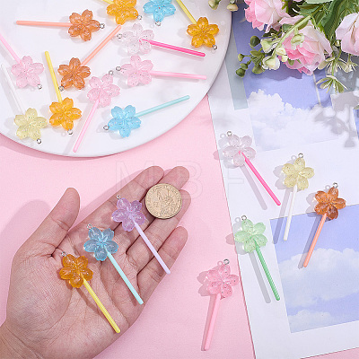 Resin Pendants RESI-WH0026-148D-1