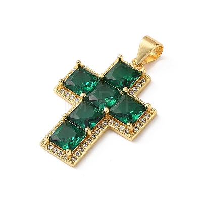 Brass Pave Cubic Zirconia Pendants CU-CBA03AF-17G-02-1