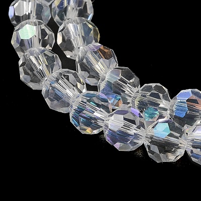Electroplate Transparent Glass Beads Strands EGLA-A035-T6mm-L19-1