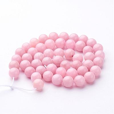 Natural Mashan Jade Round Beads Strands G-D263-8mm-M-1