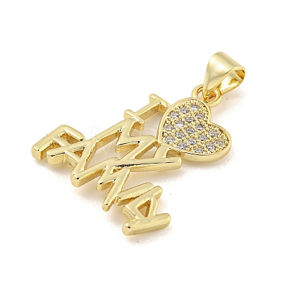 Rack Plated Brass with Cubic Zirconia Pendant KK-P270-12G-1