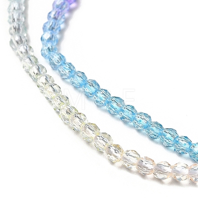 Transparent Gradient Color Glass Beads Strands GLAA-H021-01A-19-1