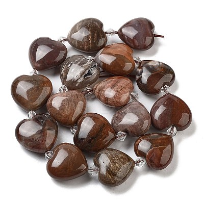 Natural Petrified Wood Beads Strands G-C150-A08-01-1