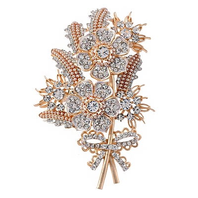 Malus Spectabilis Alloy Rhinestone Brooches for Backpack Clothes PW-WG79A77-01-1