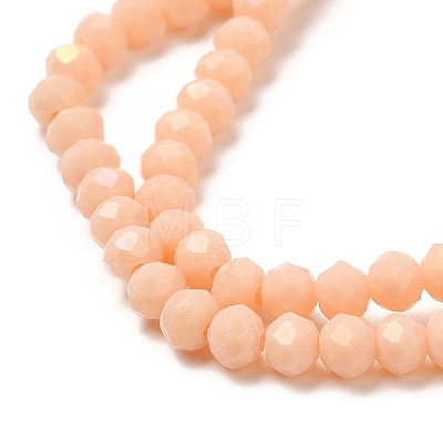 Electroplate Opaque Solid Color Glass Beads Strands EGLA-A034-P4mm-L19-1