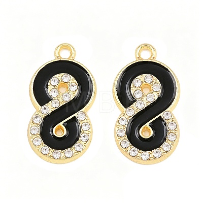 Alloy Black Enamel Pendants FIND-C095-08G-1