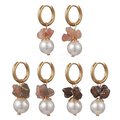 3 Pairs Round 202 Stainless Steel Hoop Earrings EJEW-JE06974-02-1