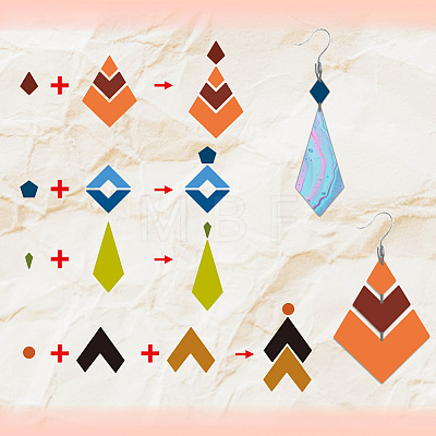 2Pcs 2 Style PET Plastic Earring Handwork Template DIY-WH0571-004-1