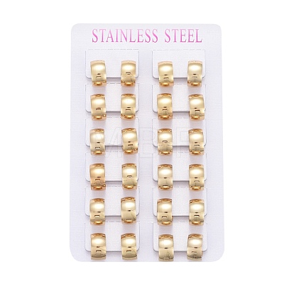 304 Stainless Steel Huggie Hoop Earrings EJEW-L252-035C-G-1