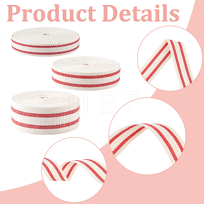 3Rolls 3 Styles Polyester Stripe Ribbon OCOR-ME0001-94-1