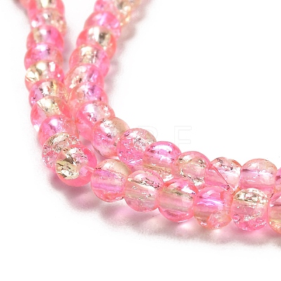 Spray Painted Crackle Glass Beads Strands CCG-Q002-4mm-03-1