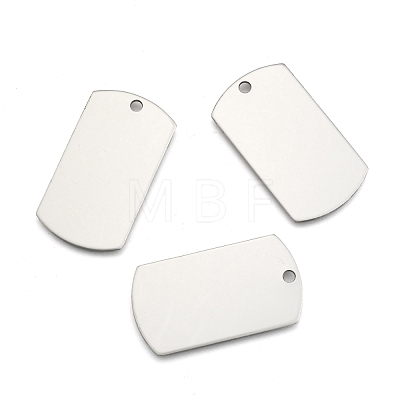 Tarnish Resistant 201 Stainless Steel Rectangle Stamping Blank Tag Pendants STAS-S031-03-1