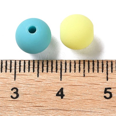 Rubberized Style Imitated Silicone Acrylic Beads MACR-D029-01J-1