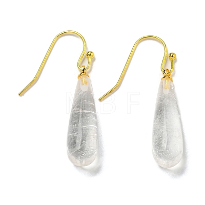 Ion Plating(IP) Natural Quartz Crystal Dangle Earring EJEW-C084-01G-08-1