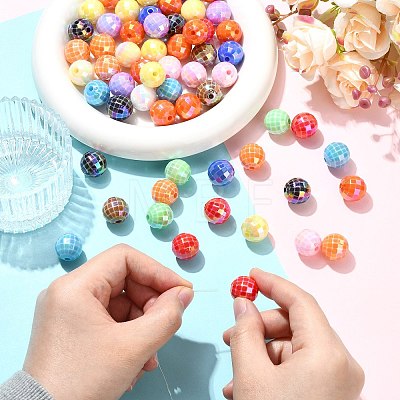 100Pcs UV Plating Opaque Acrylic Beads MACR-CJ0002-48-1