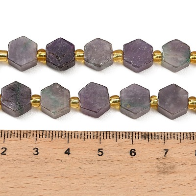 Natural Lepidolite/Purple Mica Stone Beads Strands G-F833-B03-01-1