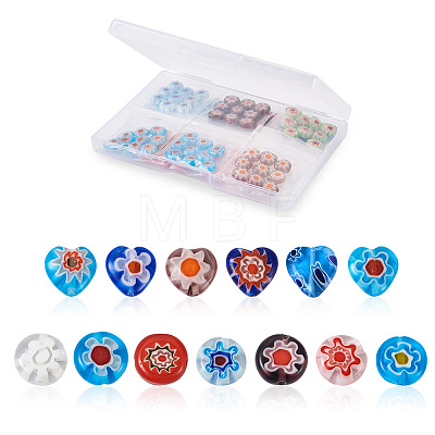 Cheriswelry 130Pcs Handmade Millefiori Lampwork Beads Strands LAMP-CW0001-01-1