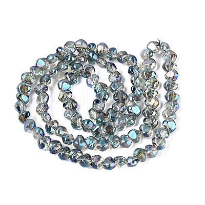 Electroplate Transparent Glass Beads Strands EGLA-Q133-01A-08-1
