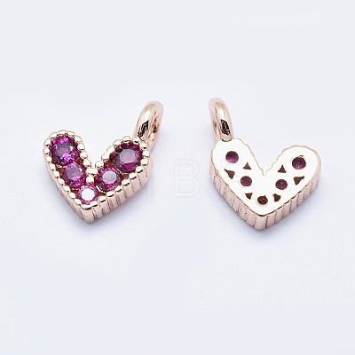 Brass Micro Pave Cubic Zirconia Charms RB-I078-66RG-NR-1