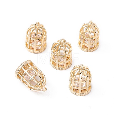 Brass Micro Pave Cubic Zirconia Pendants ZIRC-P100-01G-1