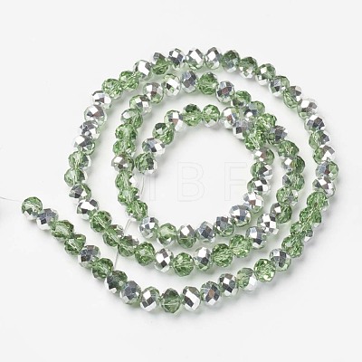 Electroplate Transparent Glass Beads Strands X-EGLA-A034-T6mm-M06-1