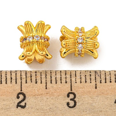 Brass Cubic Zirconia Beads KK-L215-205G-1