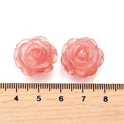 Cherry Quartz Glass Carved Pendants G-S390-03A-1