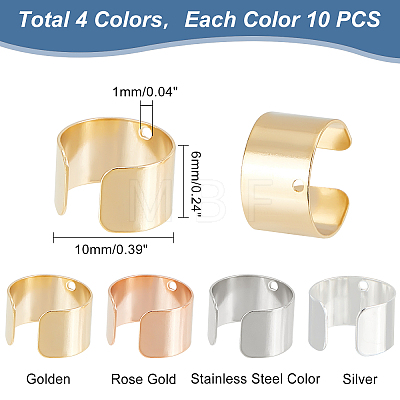AHADERMAKER 40Pcs 4 Colors 304 Stainless Steel Ear Cuff Findings STAS-GA0001-35-1