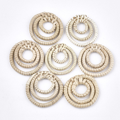 Handmade Reed Cane/Rattan Woven Pendants WOVE-T006-048-1
