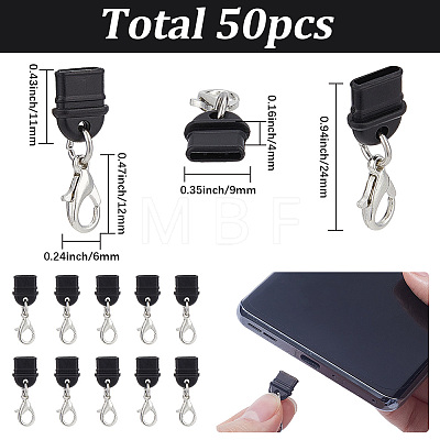 50Pcs Plastic Mobile Dustproof Plugs HJEW-SC0003-20B-1