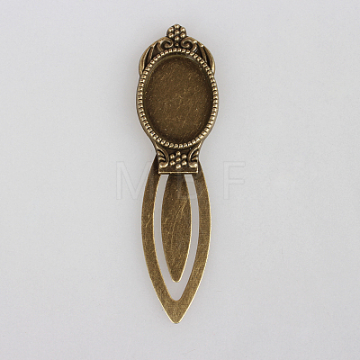 Antique Bronze Iron Bookmark Cabochon Settings X-PALLOY-N0084-01AB-NF-1
