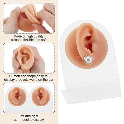 2 Sets 2 Styles Soft Silicone Ear Displays Mould ODIS-HY0001-04B-1