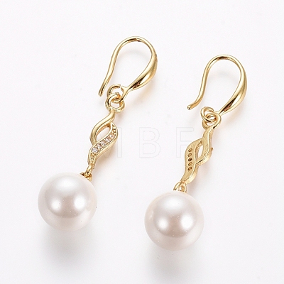 Brass Dangle Earrings EJEW-E196-04G-1