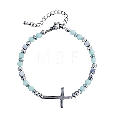 304 Stainless Steel Cross Link Bracelets BS5122-2-1