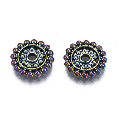 Rack Plating Rainbow Color Alloy Beads PALLOY-S180-354-1