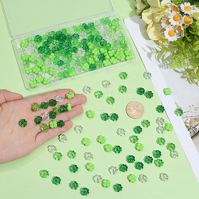 200Pcs 4 Colors Opaque & Transparent Acrylic Beads OACR-SP0002-40-1