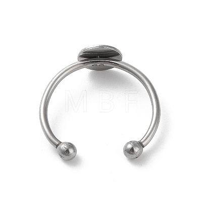 Non-Tarnish Adjustable 304 Stainless Steel Finger Rings Components STAS-K278-04B-P-1